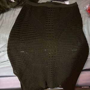 Express Green crochet skirt XL